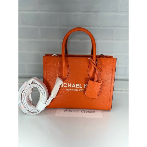 Michael Kors tote mirella small shopper top zip handbag crossbody poppy multi - Picture 8 of 11